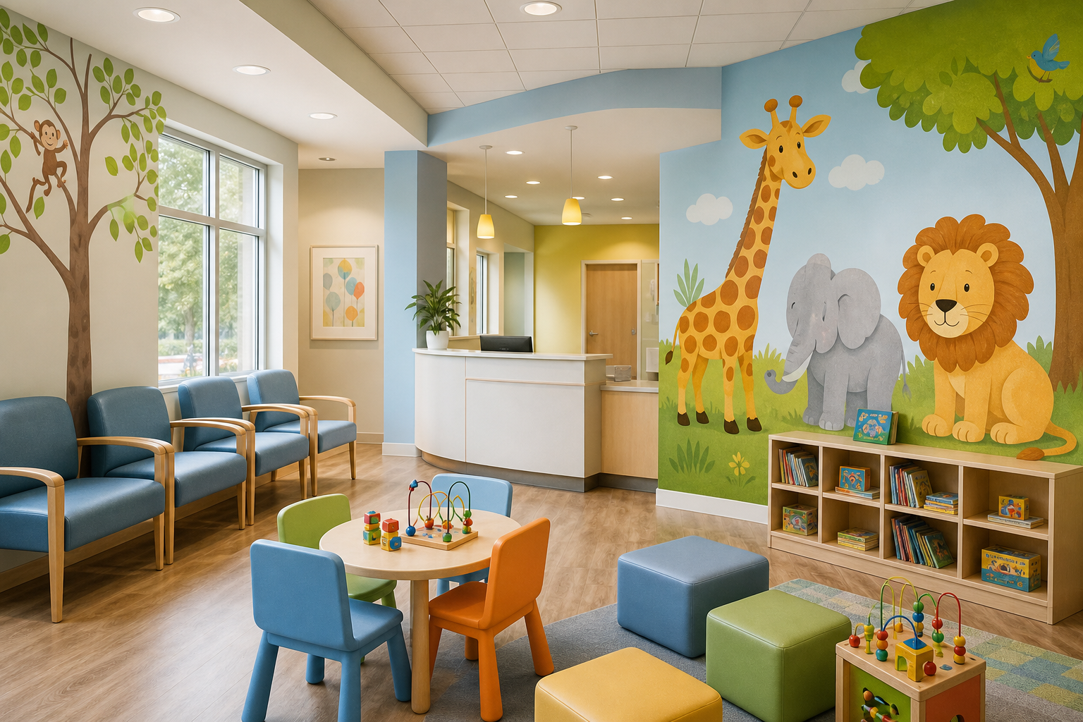 Colorful pediatric waiting room